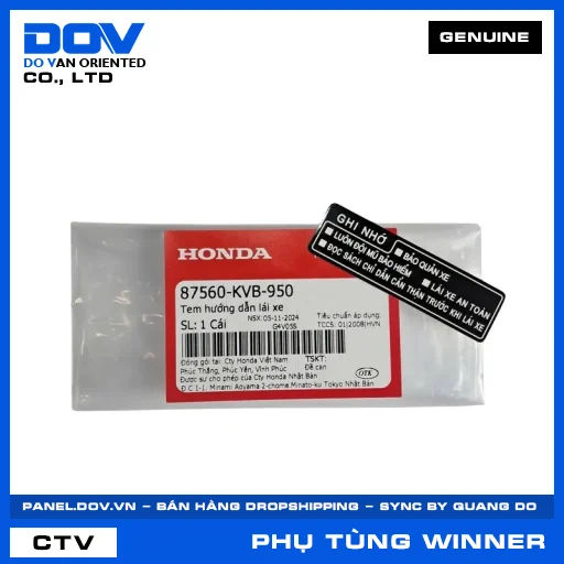 TEM HƯỚNG DẪN LÁI XE WINNER 150 — 87560KVB950