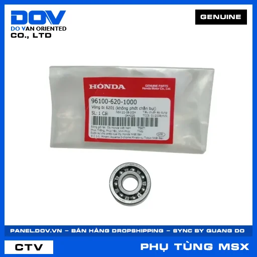 VÒNG BI 6201 (KHÔNG PHỚT CHẮN BỤI) MSX 125 — 961006201000