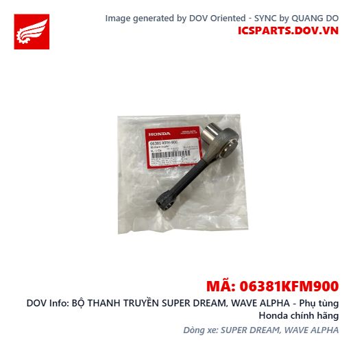 BỘ THANH TRUYỀN SUPER DREAM, WAVE ALPHA - Phụ tùng Honda chính hãng