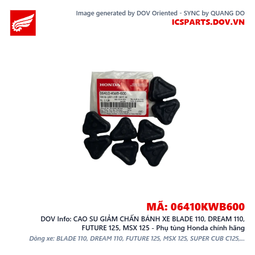 CAO SU GIẢM CHẤN BÁNH XE BLADE 110, DREAM 110, FUTURE 125, MSX 125 - Phụ tùng Honda chính hãng