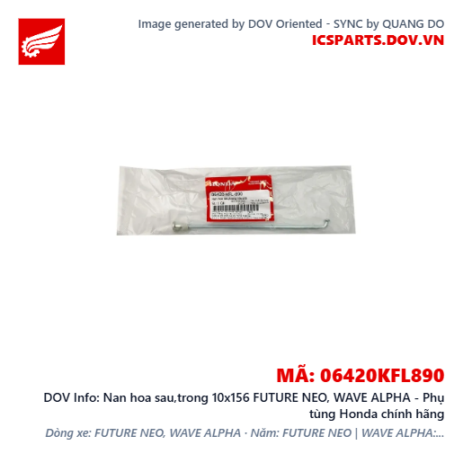 Nan hoa sau,trong 10x156 FUTURE NEO, WAVE ALPHA - Phụ tùng Honda chính hãng