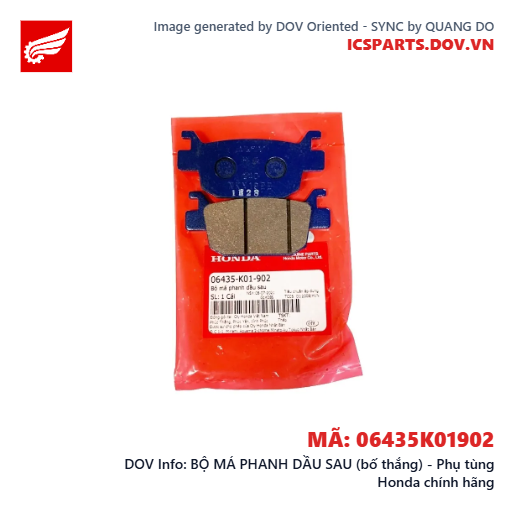 BỘ MÁ PHANH DẦU SAU (bố thắng) - Phụ tùng Honda chính hãng