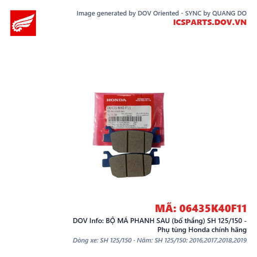 BỘ MÁ PHANH SAU (bố thắng) SH 125/150 - Phụ tùng Honda chính hãng