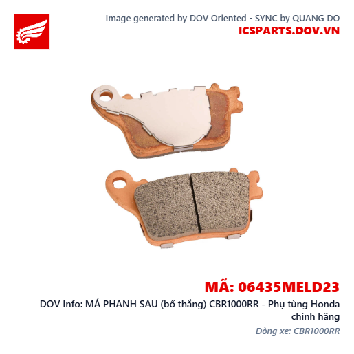 MÁ PHANH SAU (bố thắng) CBR1000RR - Phụ tùng Honda chính hãng