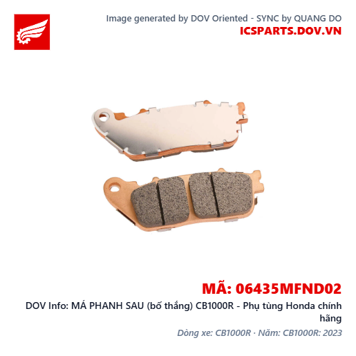 MÁ PHANH SAU (bố thắng) CB1000R - Phụ tùng Honda chính hãng