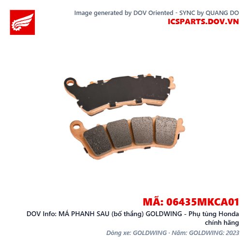 MÁ PHANH SAU (bố thắng) GOLDWING - Phụ tùng Honda chính hãng