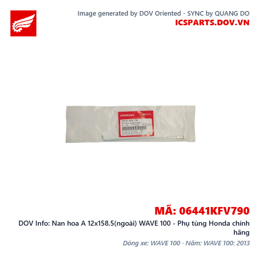 Nan hoa A 12x158.5(ngoài) WAVE 100 - Phụ tùng Honda chính hãng