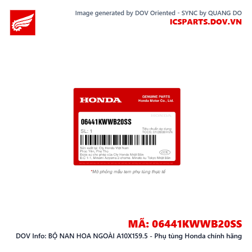 BỘ NAN HOA NGOÀI A10X159.5 - Phụ tùng Honda chính hãng