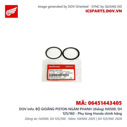 BỘ GIOĂNG PISTON NGÀM PHANH (thắng) NX500, SH 125/160 - Phụ tùng Honda chính hãng