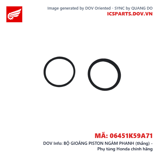 BỘ GIOĂNG PISTON NGÀM PHANH (thắng) - Phụ tùng Honda chính hãng