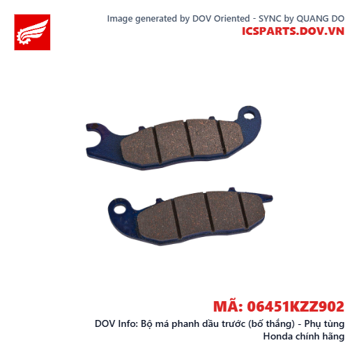 Bộ má phanh dầu trước (bố thắng) - Phụ tùng Honda chính hãng