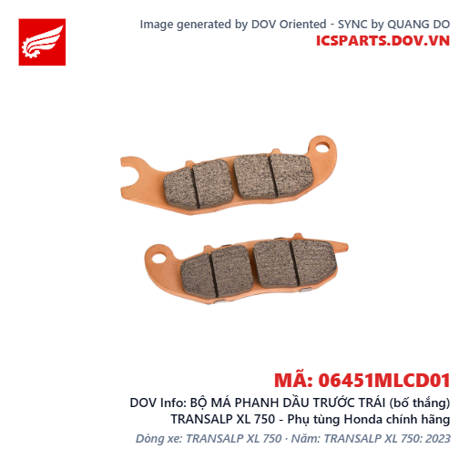 BỘ MÁ PHANH DẦU TRƯỚC TRÁI (bố thắng) TRANSALP XL 750 - Phụ tùng Honda chính hãng