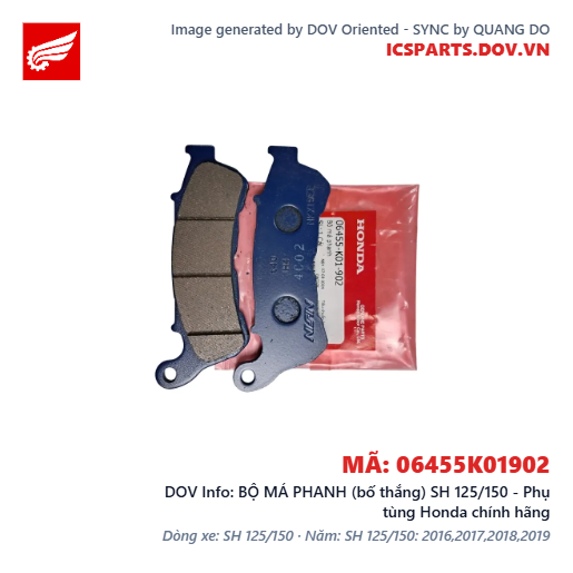 BỘ MÁ PHANH (bố thắng) SH 125/150 - Phụ tùng Honda chính hãng