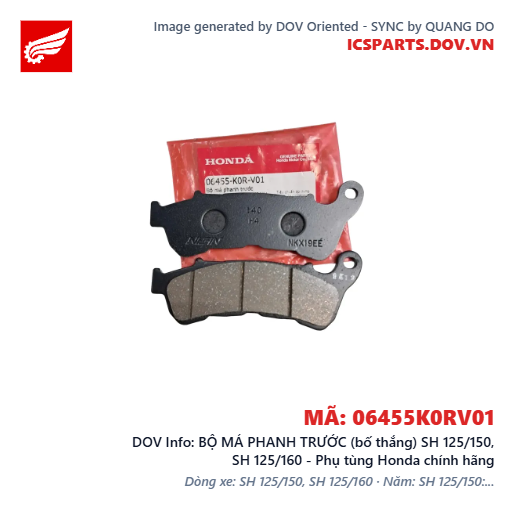 BỘ MÁ PHANH TRƯỚC (bố thắng) SH 125/150, SH 125/160 - Phụ tùng Honda chính hãng