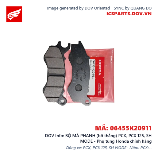 BỘ MÁ PHANH (bố thắng) PCX, PCX 125, SH MODE - Phụ tùng Honda chính hãng