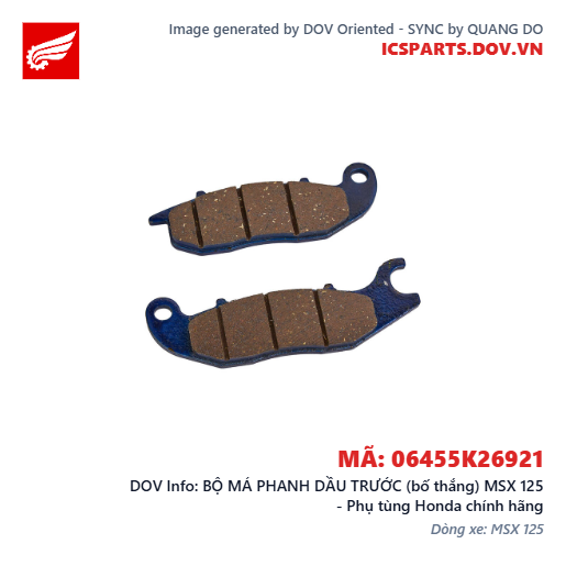 BỘ MÁ PHANH DẦU TRƯỚC (bố thắng) MSX 125 - Phụ tùng Honda chính hãng
