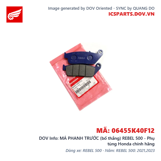 MÁ PHANH TRƯỚC (bố thắng) REBEL 500 - Phụ tùng Honda chính hãng