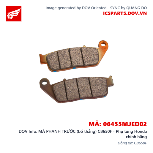 MÁ PHANH TRƯỚC (bố thắng) CB650F - Phụ tùng Honda chính hãng