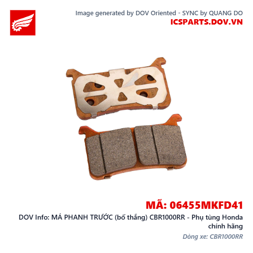 MÁ PHANH TRƯỚC (bố thắng) CBR1000RR - Phụ tùng Honda chính hãng