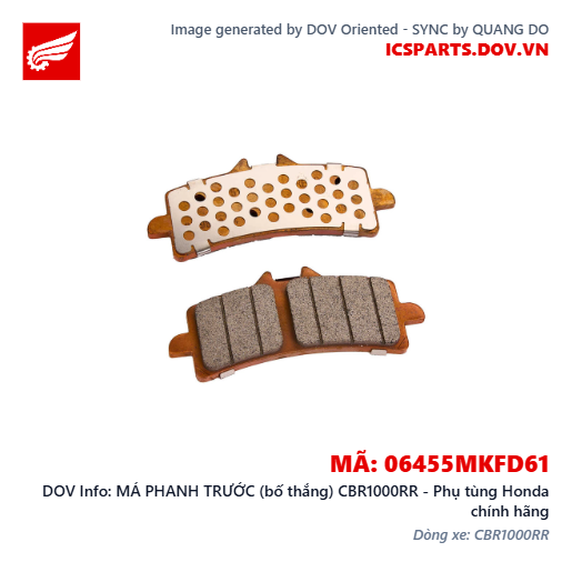 MÁ PHANH TRƯỚC (bố thắng) CBR1000RR - Phụ tùng Honda chính hãng