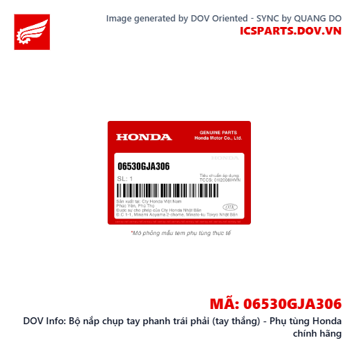 Bộ nắp chụp tay phanh trái phải (tay thắng) - Phụ tùng Honda chính hãng