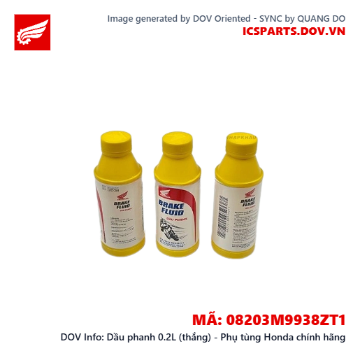 Dầu phanh 0.2L (thắng) - Phụ tùng Honda chính hãng