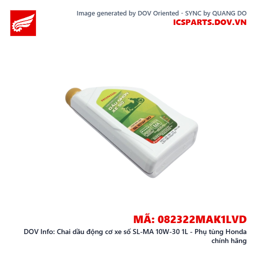 Chai dầu động cơ xe số SL-MA 10W-30 1L - Phụ tùng Honda chính hãng