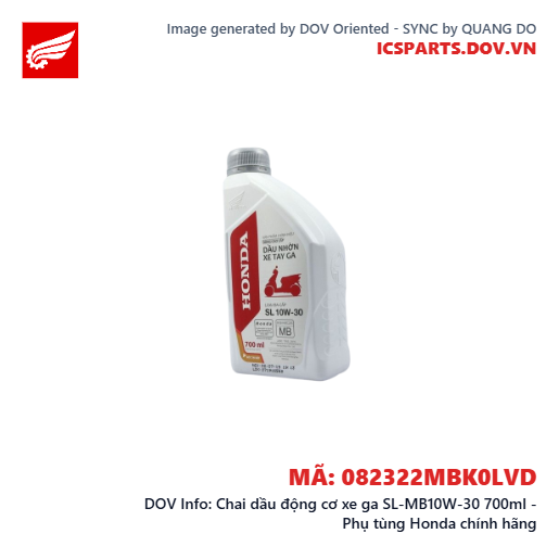 Chai dầu động cơ xe ga SL-MB10W-30 700ml - Phụ tùng Honda chính hãng