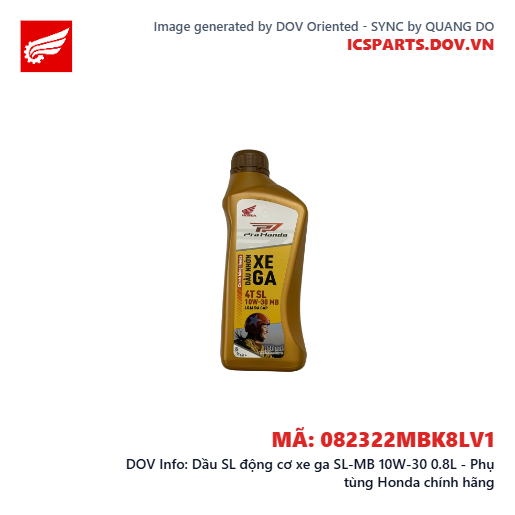 Dầu SL động cơ xe ga SL-MB 10W-30 0.8L - Phụ tùng Honda chính hãng