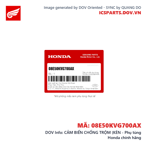 CẢM BIẾN CHỐNG TRỘM (KÈN - Phụ tùng Honda chính hãng