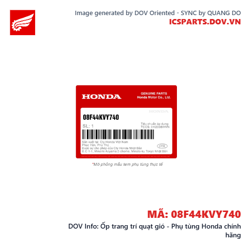 Ốp trang trí quạt gió - Phụ tùng Honda chính hãng