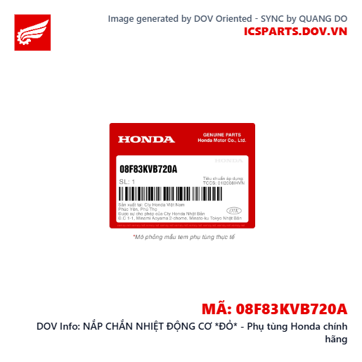 NẮP CHẮN NHIỆT ĐỘNG CƠ *ĐỎ* - Phụ tùng Honda chính hãng