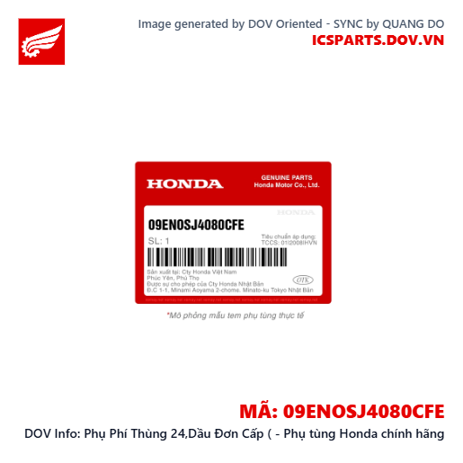 Phụ Phí Thùng 24,Dầu Đơn Cấp ( - Phụ tùng Honda chính hãng
