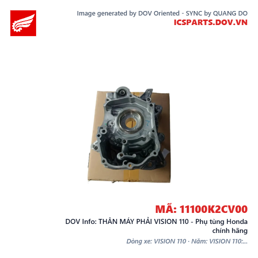 THÂN MÁY PHẢI VISION 110 - Phụ tùng Honda chính hãng