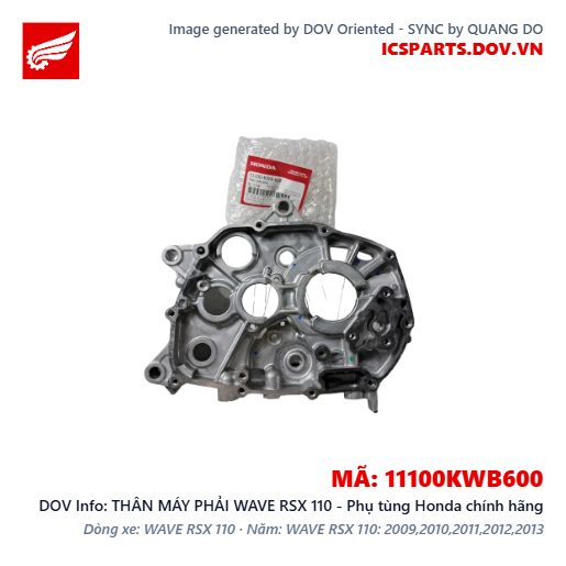 THÂN MÁY PHẢI WAVE RSX 110 - Phụ tùng Honda chính hãng