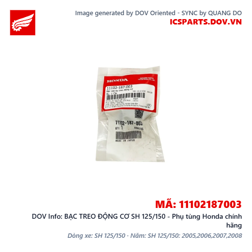 BẠC TREO ĐỘNG CƠ SH 125/150 - Phụ tùng Honda chính hãng