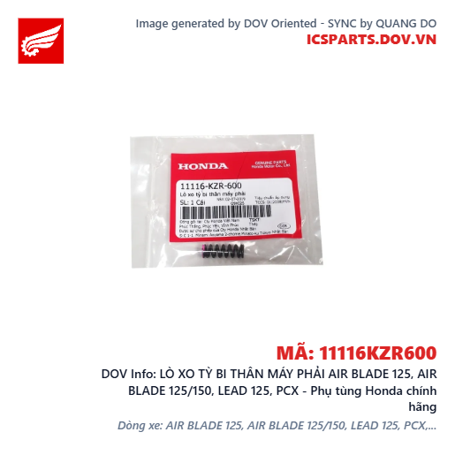 LÒ XO TỲ BI THÂN MÁY PHẢI AIR BLADE 125, AIR BLADE 125/150, LEAD 125, PCX - Phụ tùng Honda chính hãng