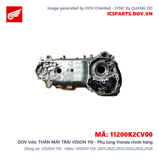 THÂN MÁY TRÁI VISION 110 - Phụ tùng Honda chính hãng
