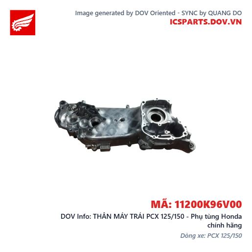 THÂN MÁY TRÁI PCX 125/150 - Phụ tùng Honda chính hãng