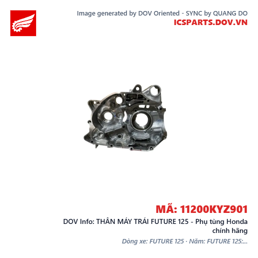 THÂN MÁY TRÁI FUTURE 125 - Phụ tùng Honda chính hãng