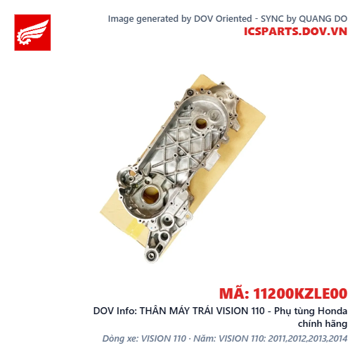 THÂN MÁY TRÁI VISION 110 - Phụ tùng Honda chính hãng