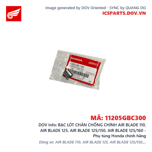 BẠC LÓT CHÂN CHỐNG CHÍNH AIR BLADE 110, AIR BLADE 125, AIR BLADE 125/150, AIR BLADE 125/160 - Phụ tùng Honda chính hãng