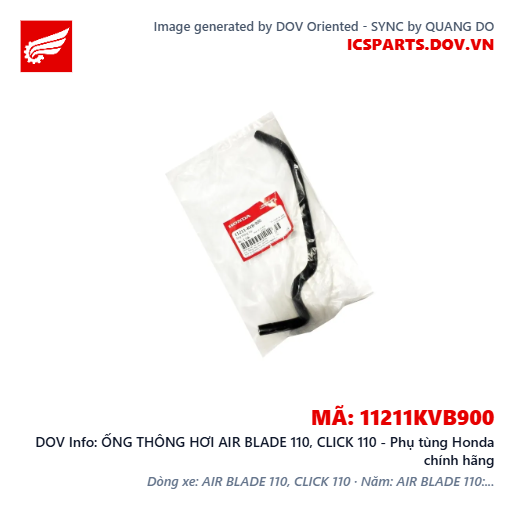 ỐNG THÔNG HƠI AIR BLADE 110, CLICK 110 - Phụ tùng Honda chính hãng