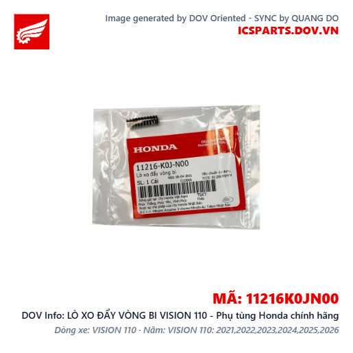 LÒ XO ĐẨY VÒNG BI VISION 110 - Phụ tùng Honda chính hãng