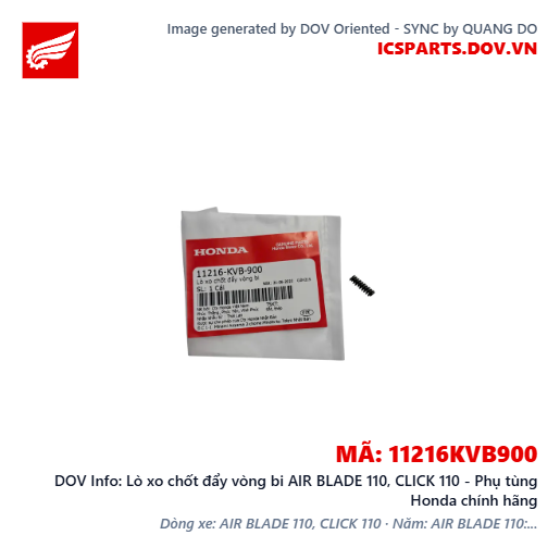 Lò xo chốt đẩy vòng bi AIR BLADE 110, CLICK 110 - Phụ tùng Honda chính hãng