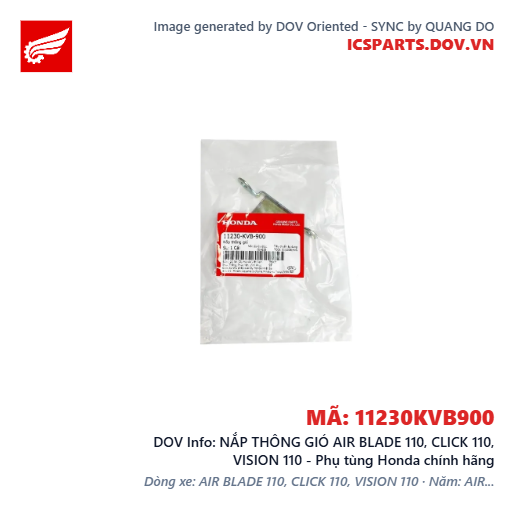 NẮP THÔNG GIÓ AIR BLADE 110, CLICK 110, VISION 110 - Phụ tùng Honda chính hãng