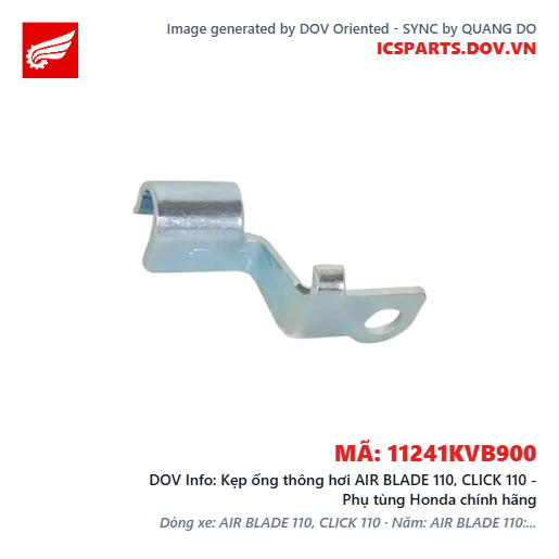 Kẹp ống thông hơi AIR BLADE 110, CLICK 110 - Phụ tùng Honda chính hãng