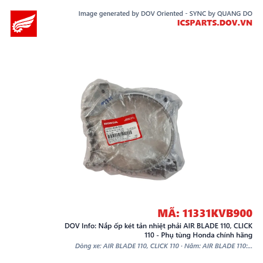 Nắp ốp két tản nhiệt phải AIR BLADE 110, CLICK 110 - Phụ tùng Honda chính hãng