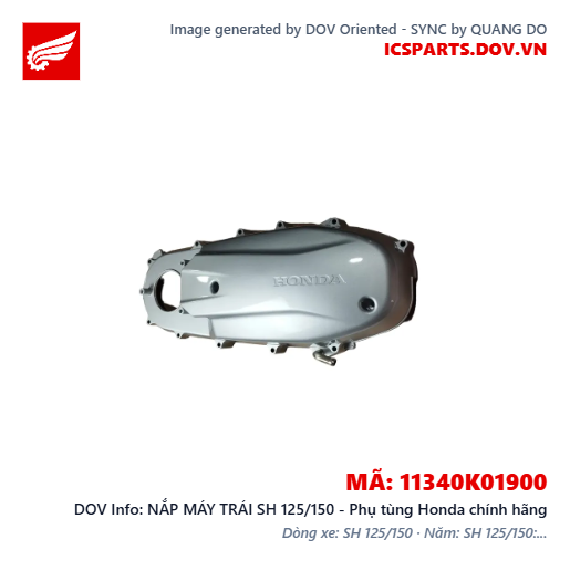 NẮP MÁY TRÁI SH 125/150 - Phụ tùng Honda chính hãng