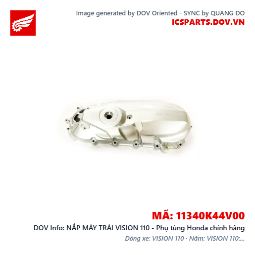 NẮP MÁY TRÁI VISION 110 - Phụ tùng Honda chính hãng